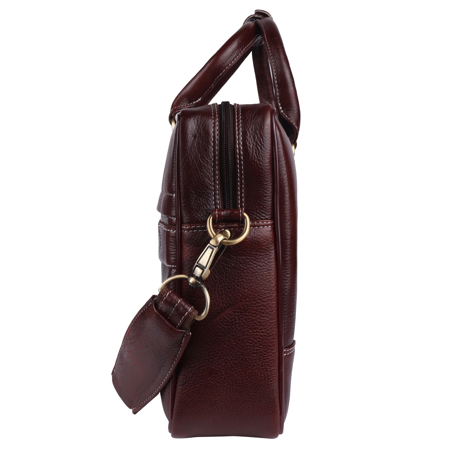 Genuine Leather Brown Laptop Briefcase Messenger Bag