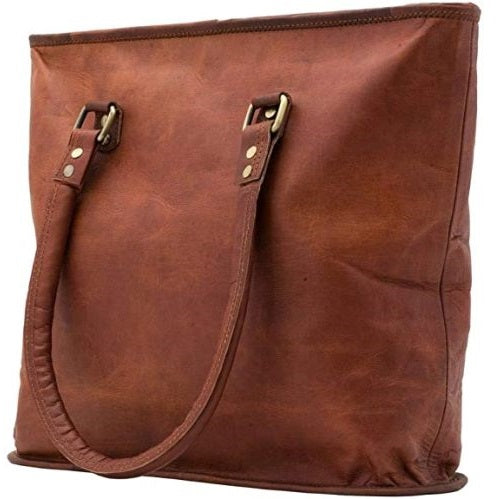 Handcrafted Leather Unisex Shoulder Tote Bag