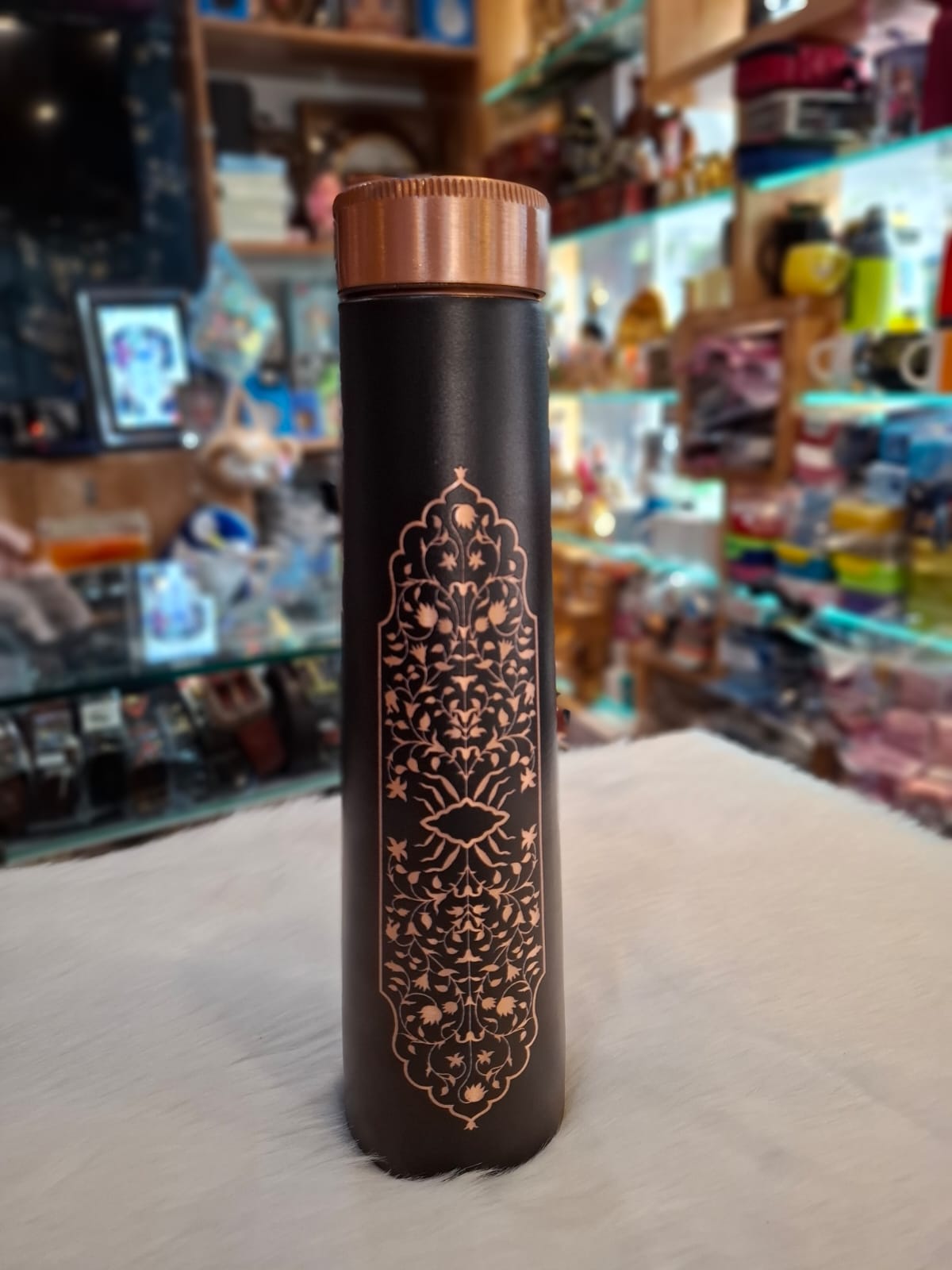 Handicraft World Designer Printed Copper Water Bottle