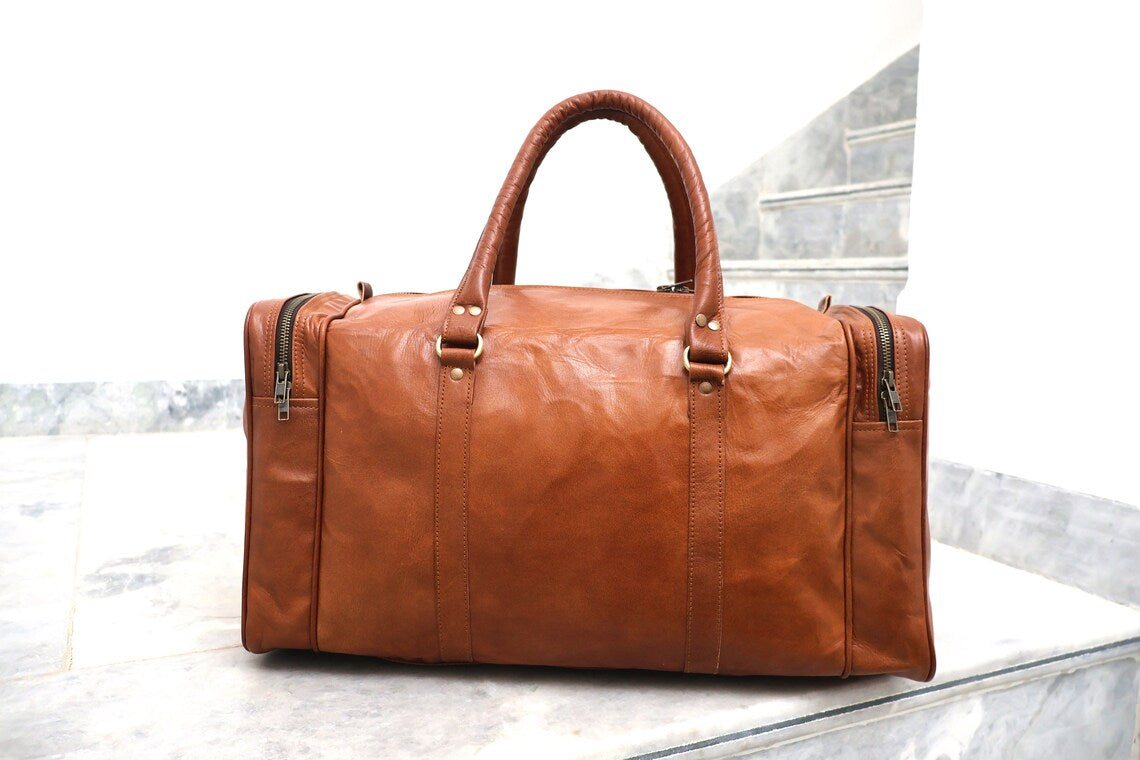 Unisex Leather Duffle Bag Ideal for Travel Bag