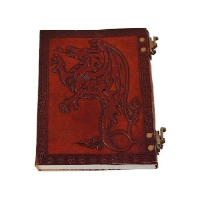 Handmade Leather Journal with Dragon