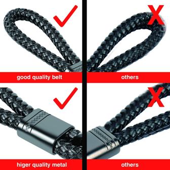 Leather Keychain with Zinc Alloy Buckle Keyring