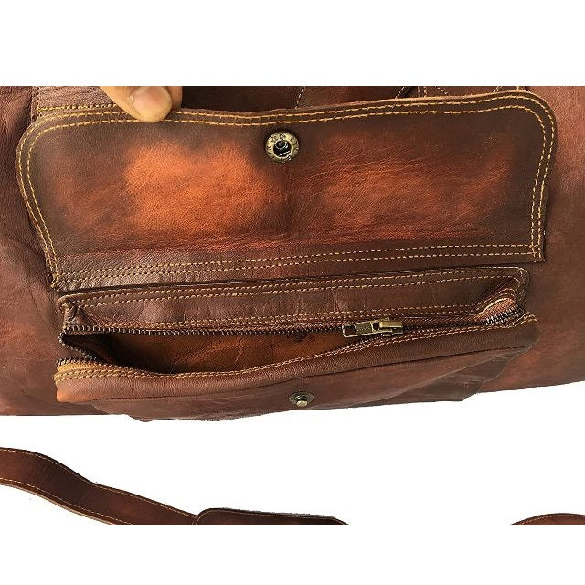 Vintage Leather Large Luggage Duffle Bag