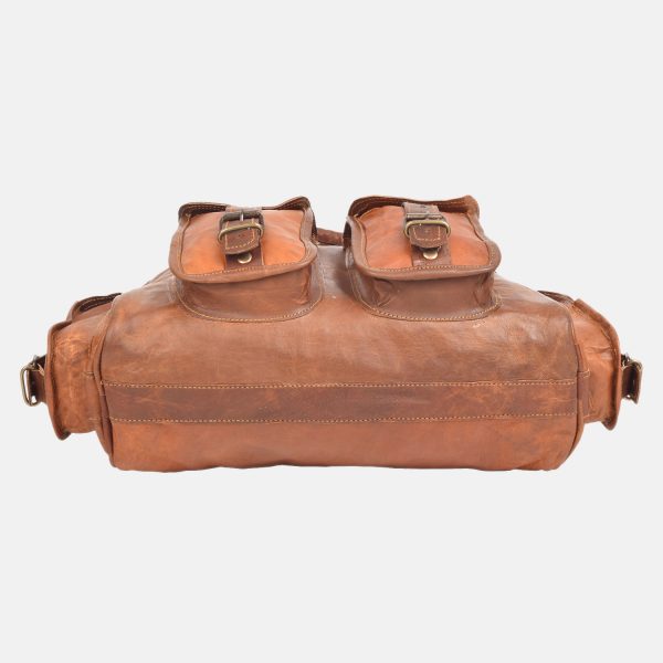 Vintage Leather Tote Bag Purse Brown Handbags Women
