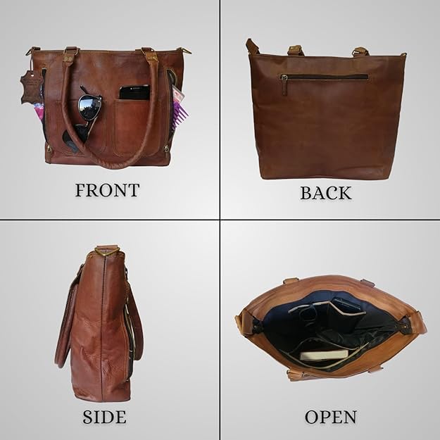 Women's Leather Tote Shopping Shoulder Bag