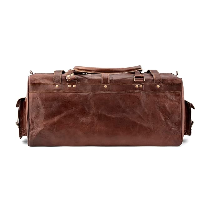 Genuine Leather 22" Travel Duffle Bag for Men