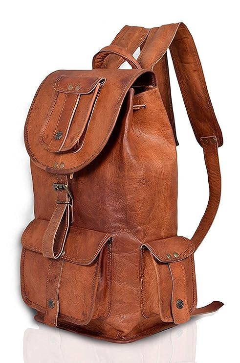 Handmade Leather College Shoulder Backpack