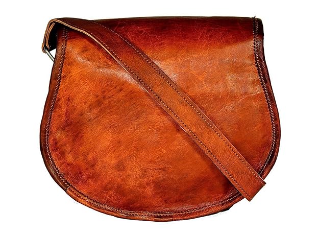 Vintage Leather Sling Bag Brown for Women's