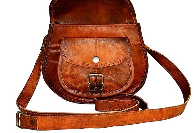 Vintage Leather Sling Bag Brown for Women's