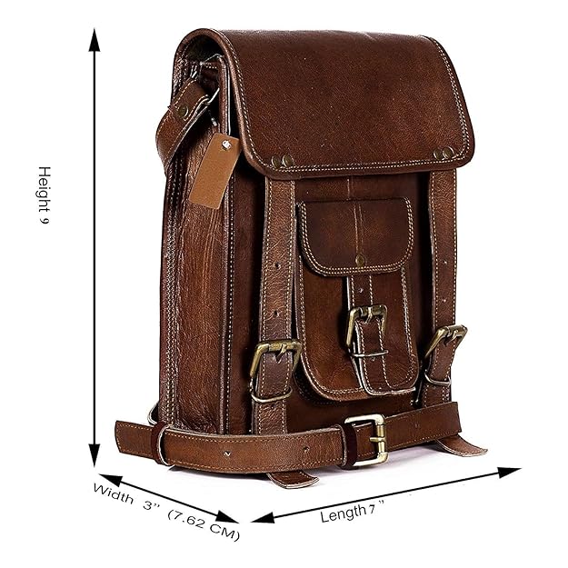 Handmade vintage Leather Sling Bag for Unisex