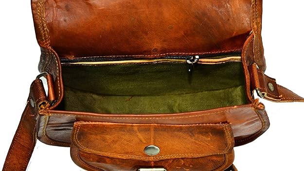 Vintage Leather Sling Bag Brown for Women's