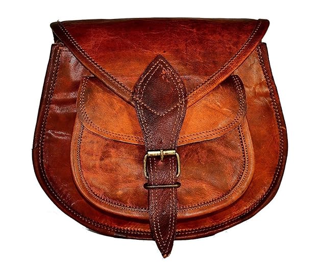 Vintage Leather Sling Bag Brown for Women's