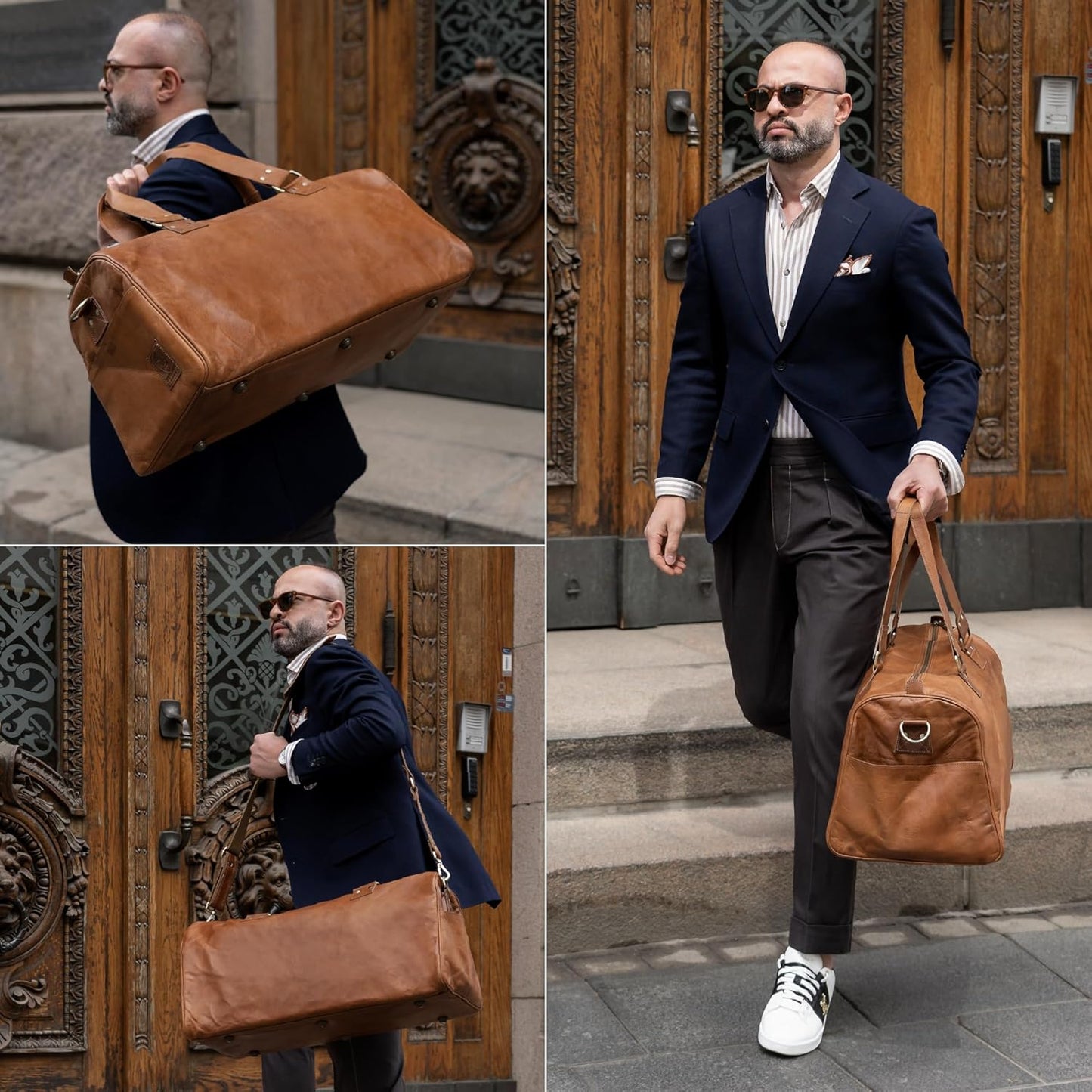 Adventure-Ready Premium Leather Duffle Bag