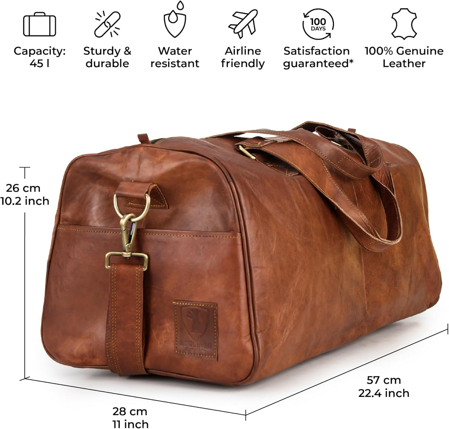 Adventure-Ready Premium Leather Duffle Bag
