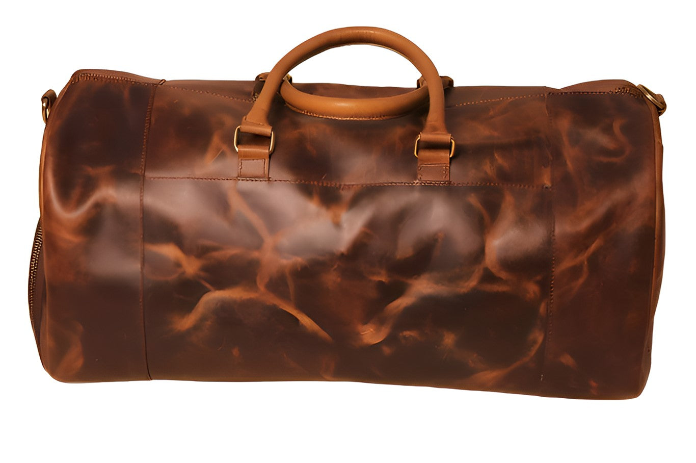 Buff Elegance Men's Brown Leather Duffel Bag