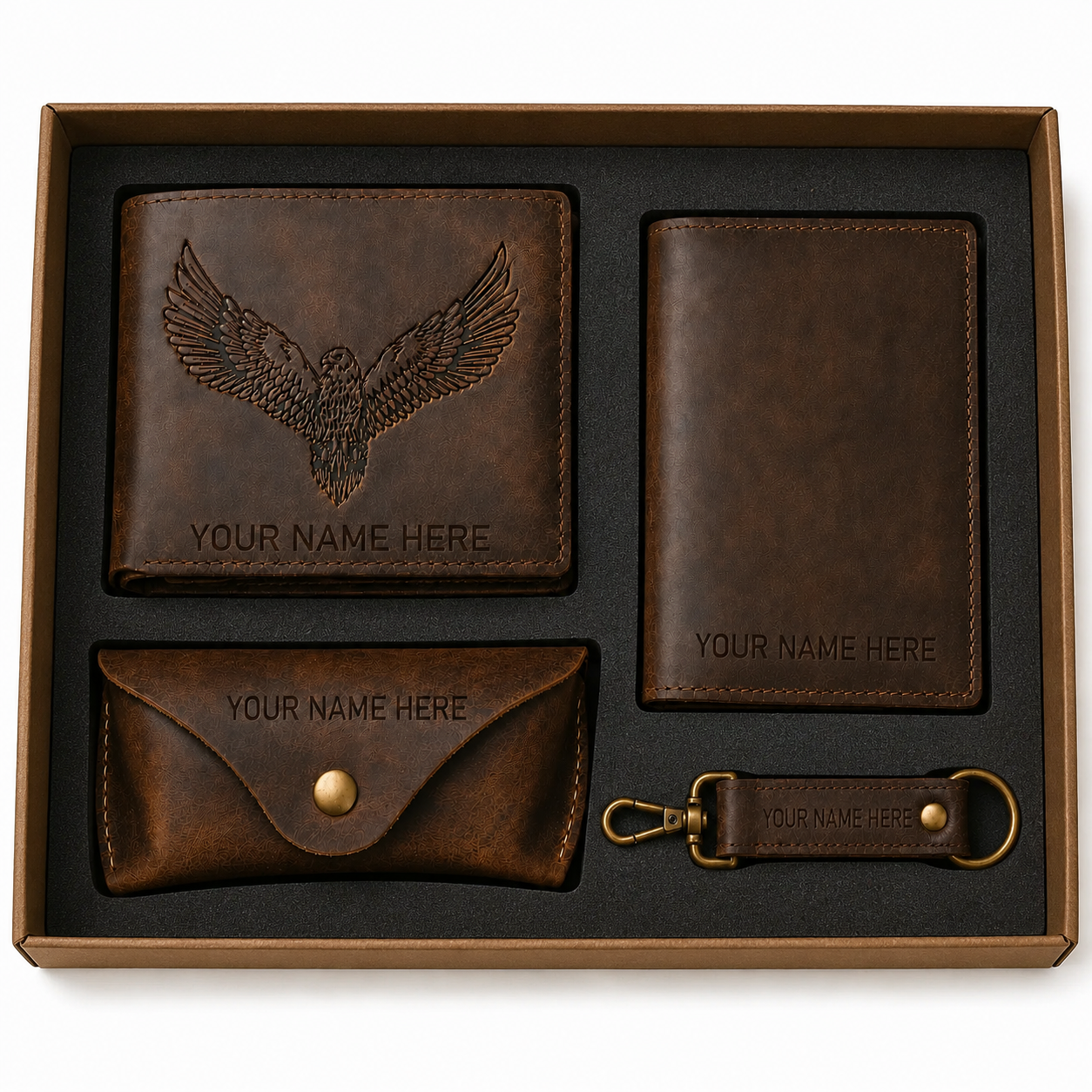 Personalized Leather Gift Set for Men – Husband, Dad & Boyfriend