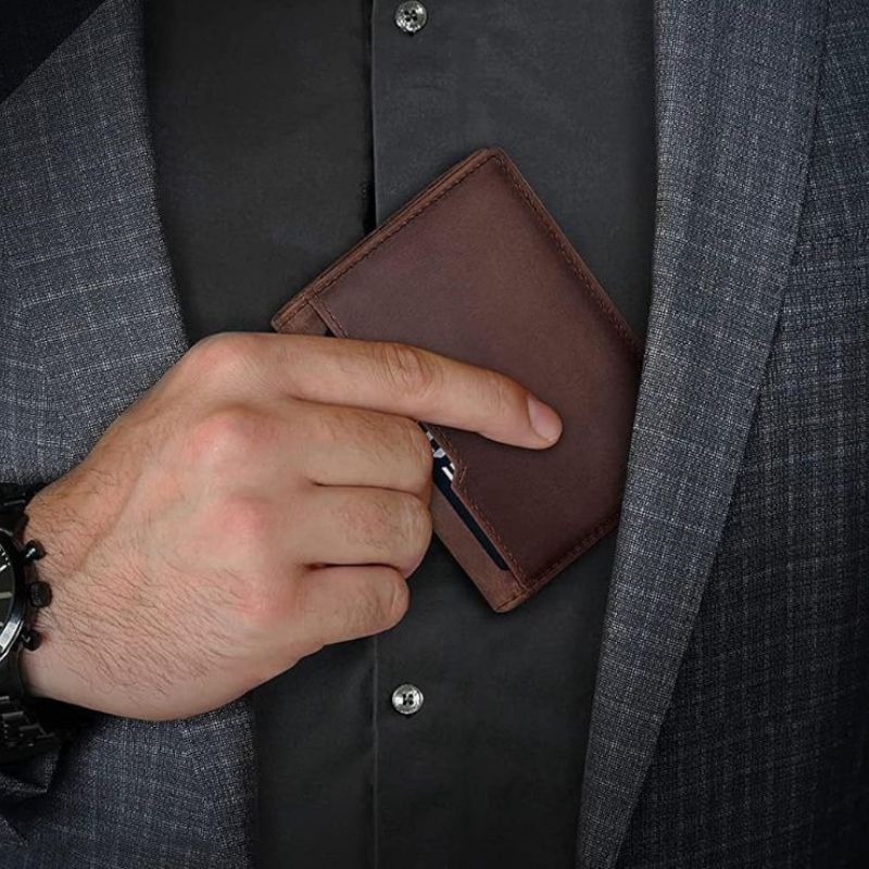 Genuine Leather Slim Wallet for Men