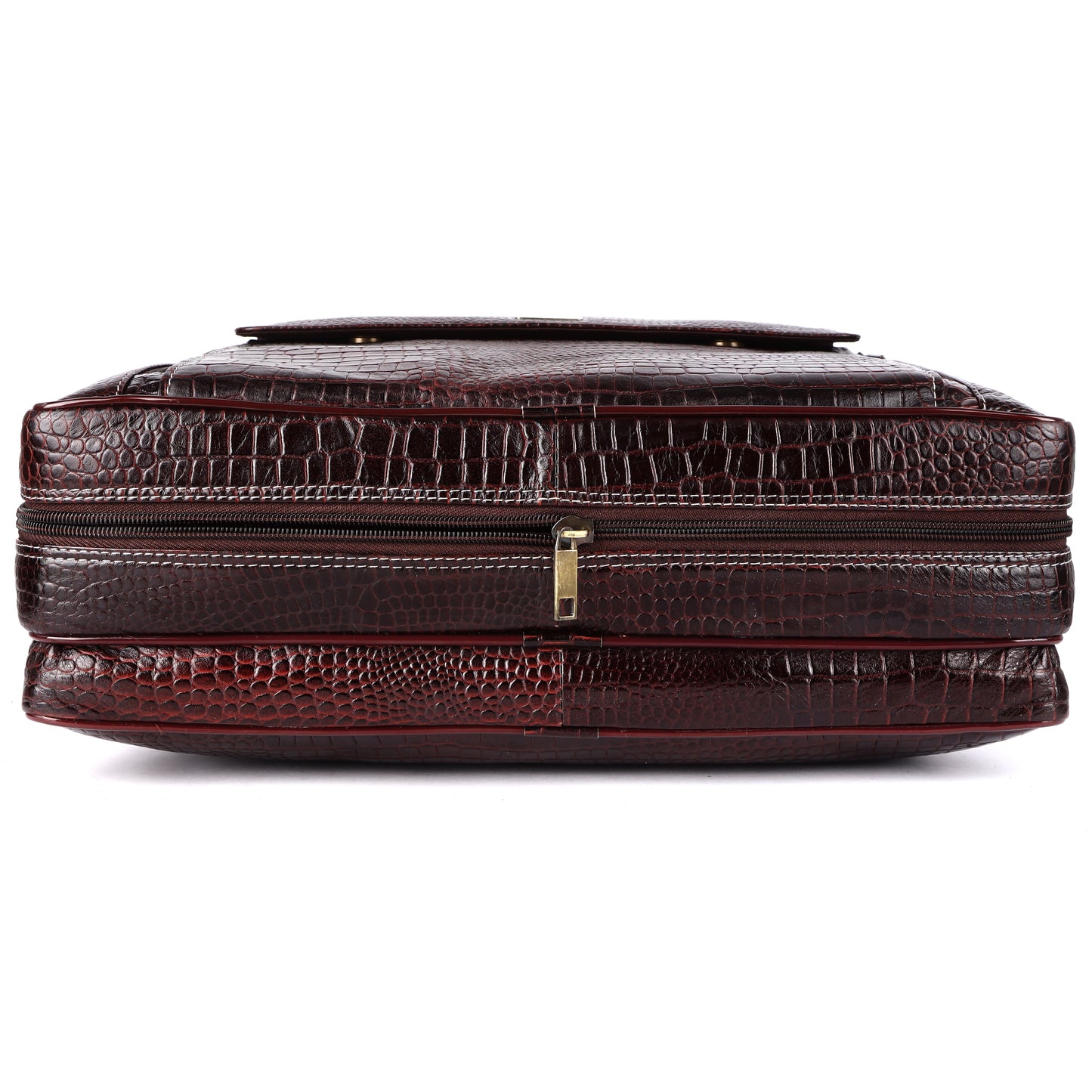 Classic Vintage Brown Leather Briefcase with Shoulder Strap