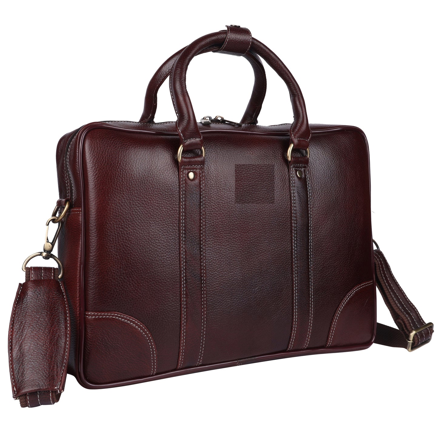 Genuine Leather Brown Laptop Briefcase Messenger Bag