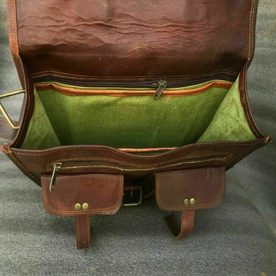 Vintage Brown Messenger Bag – Handmade Genuine Leather Crossbody