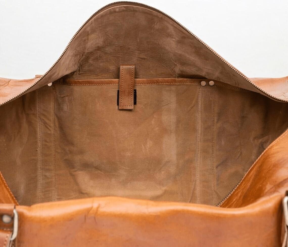 Handmade Leather Duffle Bag – Perfect Weekender, Gym, and Travel Companion