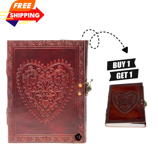 Combo Set Handmade Leather Journal – Celtic Heart Design