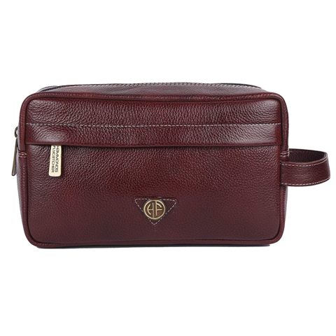 Luxury Brown Leather Toiletry Bag for Travel & Home