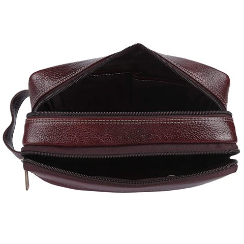 Luxury Brown Leather Toiletry Bag for Travel & Home