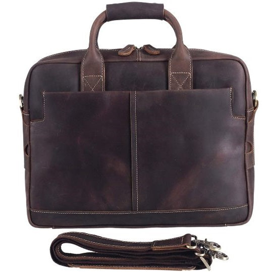 Luxury Genuine Full-Grain Leather Briefcase for Professionals + Free Journal
