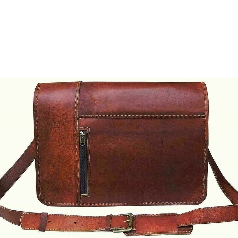 Men's Vintage Full Flap Leather Shoulder Bag"