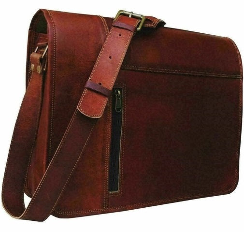 Men's Vintage Full Flap Leather Shoulder Bag"