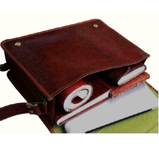 Men's Vintage Full Flap Leather Shoulder Bag"