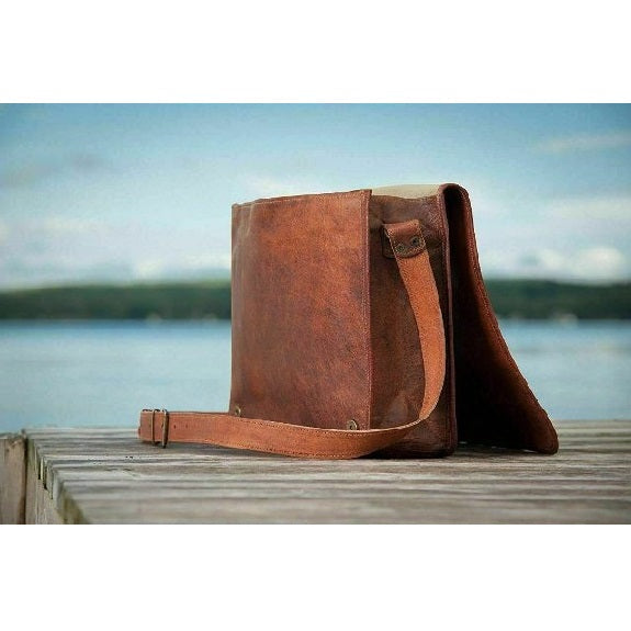 MetroFold Leather Full-Flap Messenger Bag