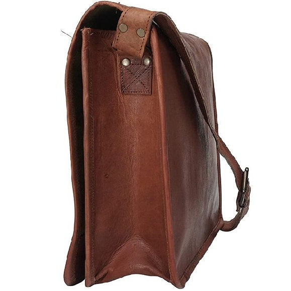 MetroFold Leather Full-Flap Messenger Bag