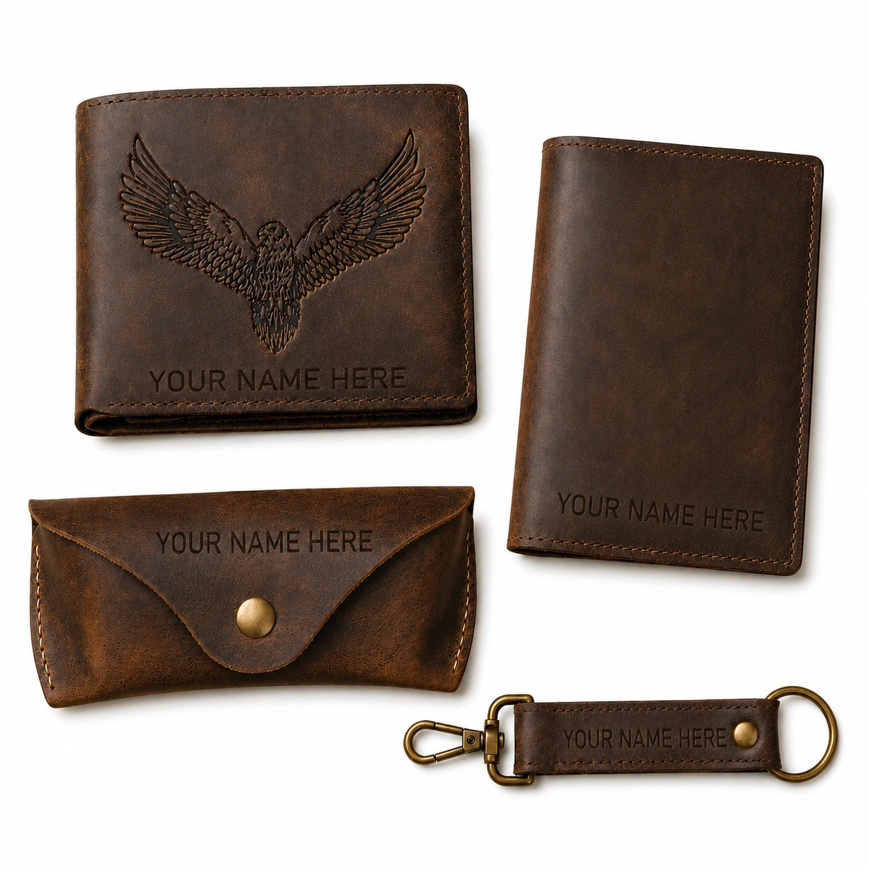 Personalized Leather Gift Set for Men – Husband, Dad & Boyfriend