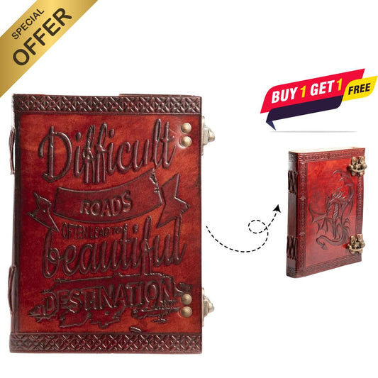 Combo Offer Vintage Leather Journal – Difficult Road Design Notebook