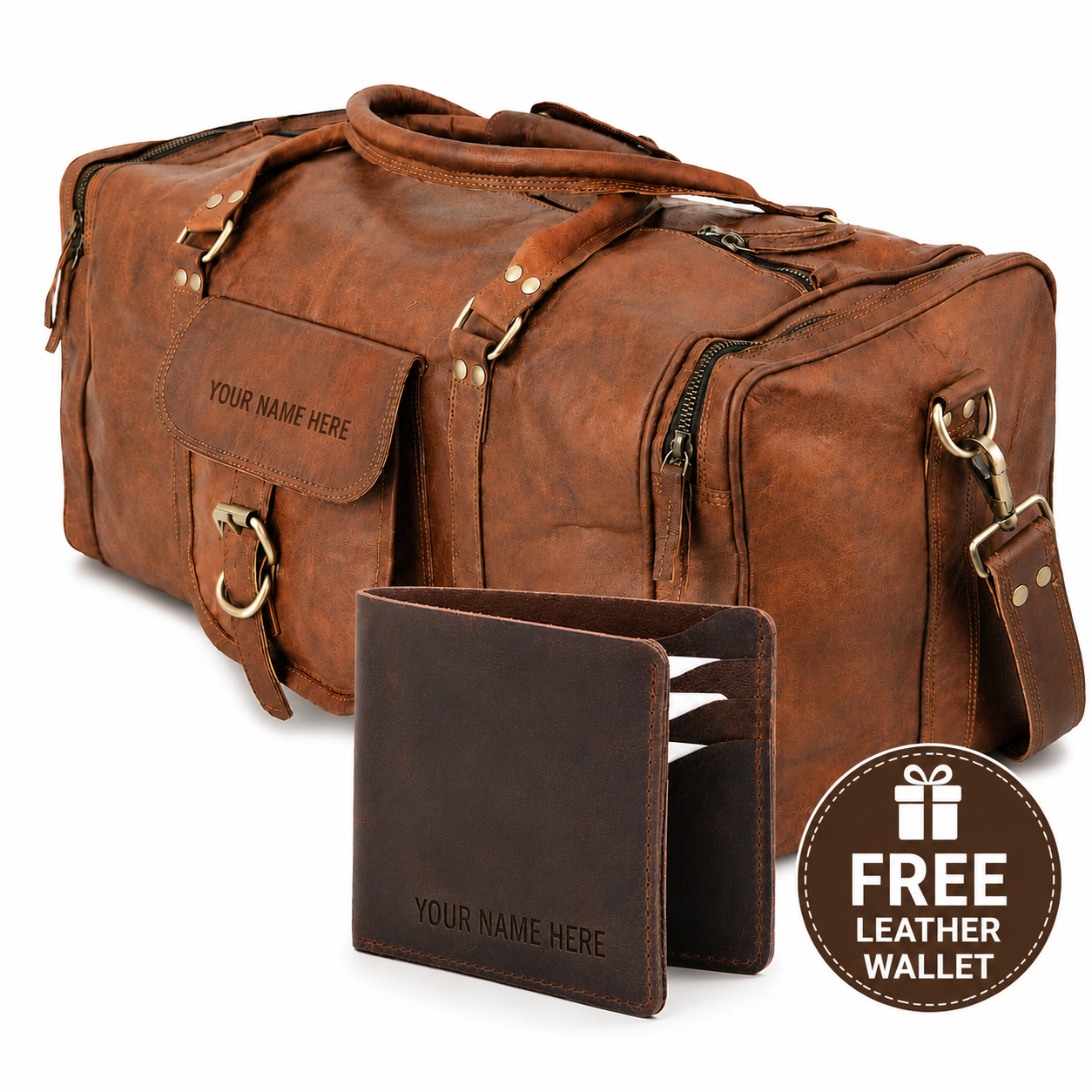 Smart and Best Leather Duffle Bag +  Free Wallet