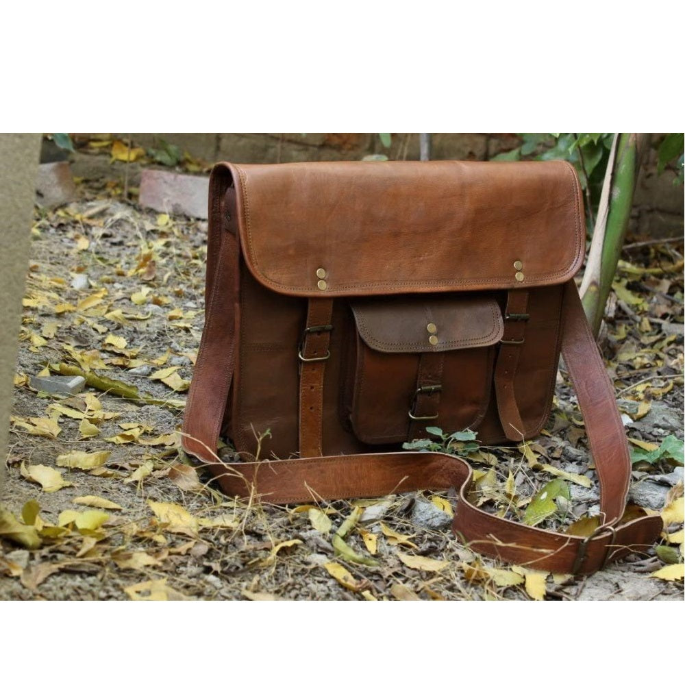 Sophisticated Leather Briefcase Messenger Bag