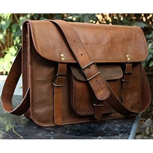 Sophisticated Leather Briefcase Messenger Bag