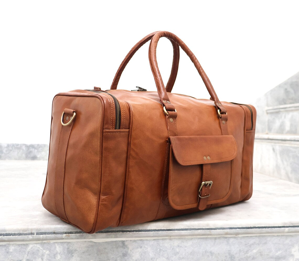 Unisex Leather Duffle Bag Ideal for Travel Bag