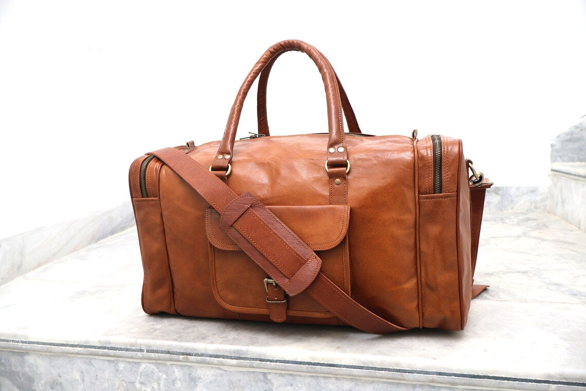 Unisex Leather Duffle Bag Ideal for Travel Bag
