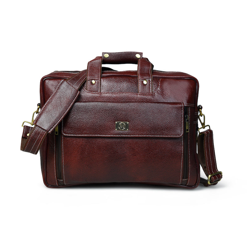 Venture Voyager Leather Laptop Messenger Bag