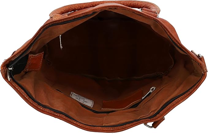 Vintage Brown Leather Tote Handbag Timeless Style for Women