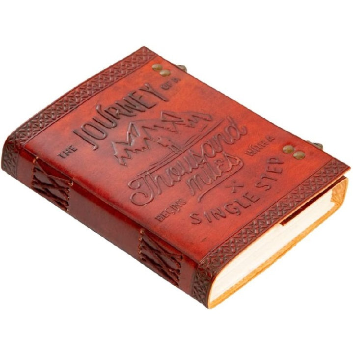 Combo Vintage Leather Journal – 'A Journey of a Thousand Miles'7" x 5" Journal