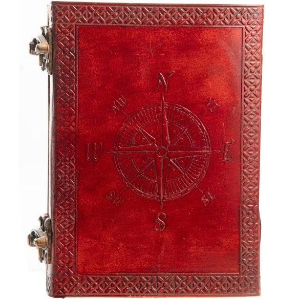 Combo Vintage Leather Journal – 'A Journey of a Thousand Miles'7" x 5" Journal
