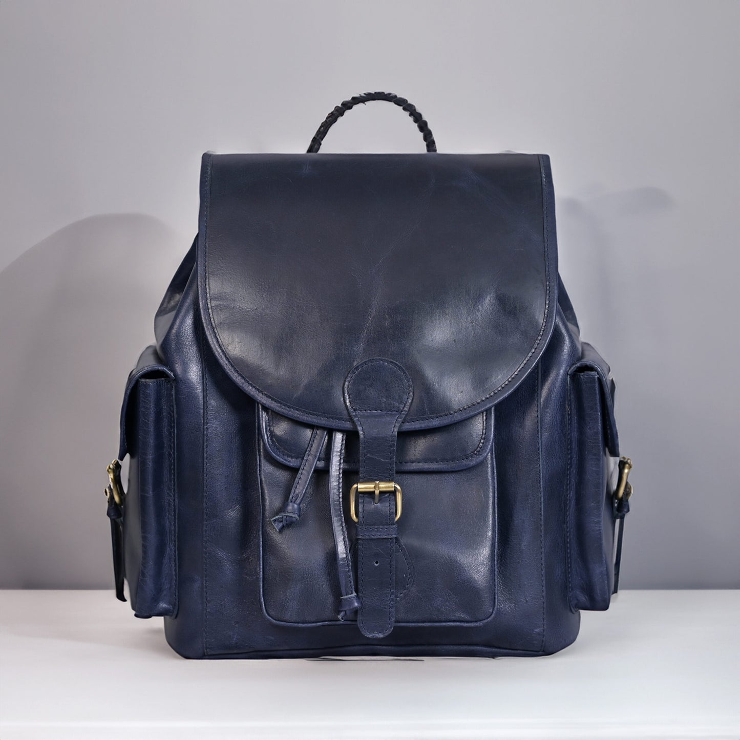 Vintage-Inspired Genuine Leather Backpack for Women