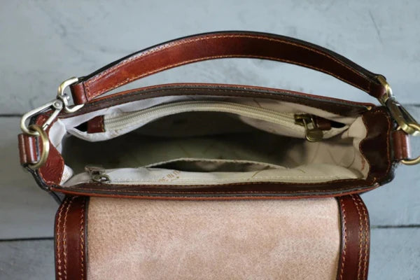Handmade Genuine Leather Handbag with Adjustable Sling Strap