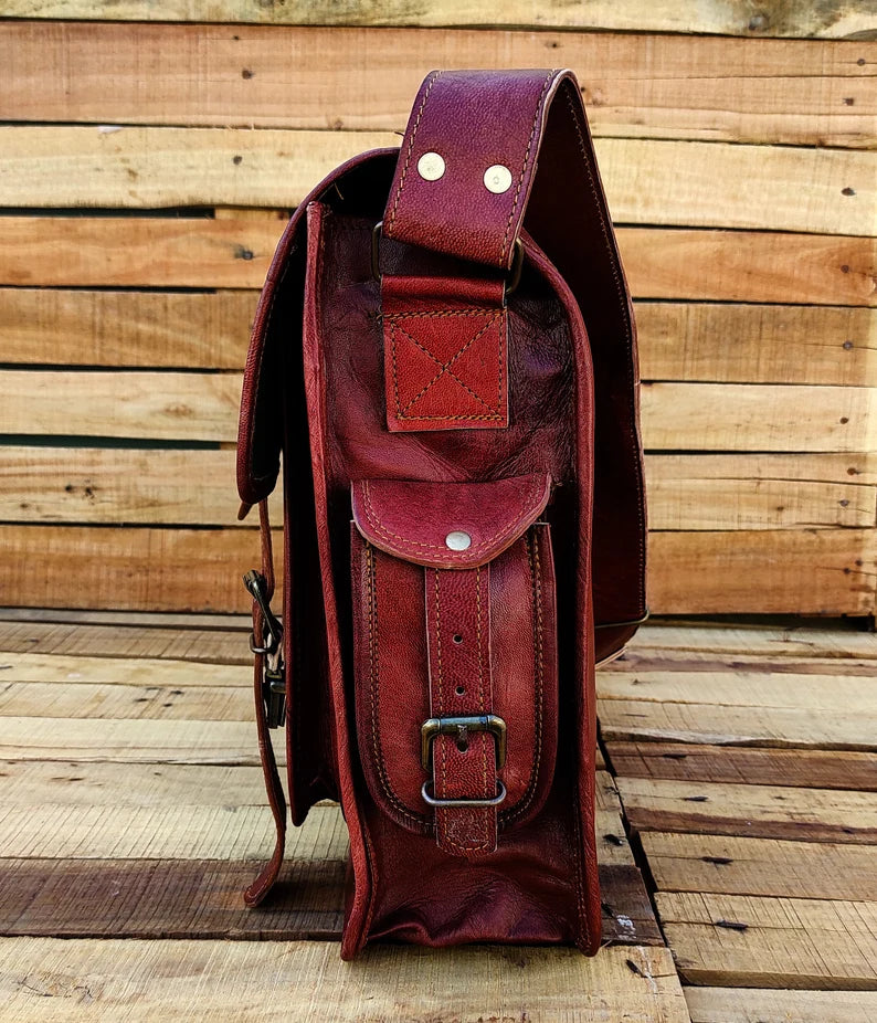 Handmade Laptop Bag Office Bag Crossbody Satchel