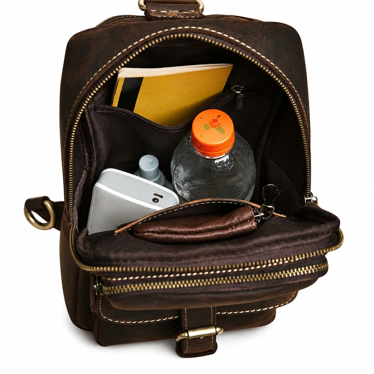 Full-Grain Leather Crossbody Chest Bag