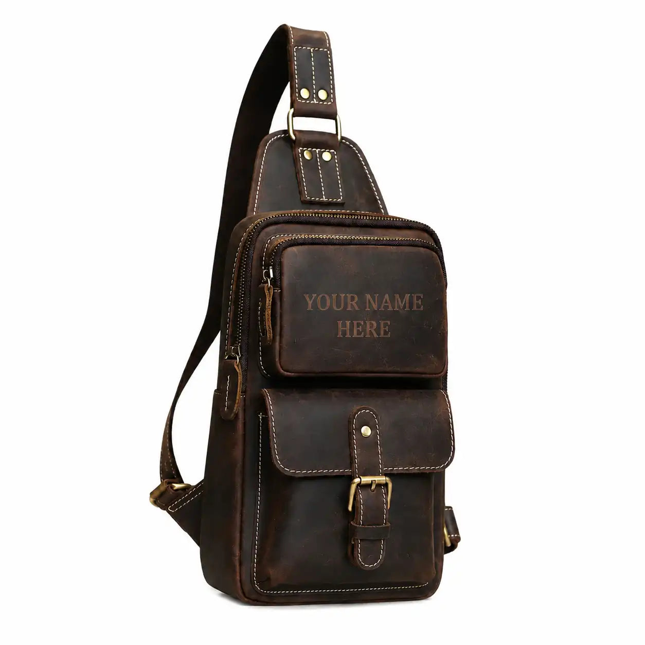 Full-Grain Leather Crossbody Chest Bag